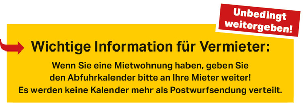 Eine Information für Vermieter auf gelbem Hintergrund